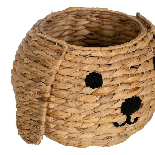 Kurv Hund Sort Beige Naturlig fiber 27 x 27 x 19 cm