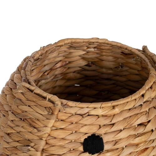 Kurv Hund Sort Beige Naturlig fiber 27 x 27 x 19 cm
