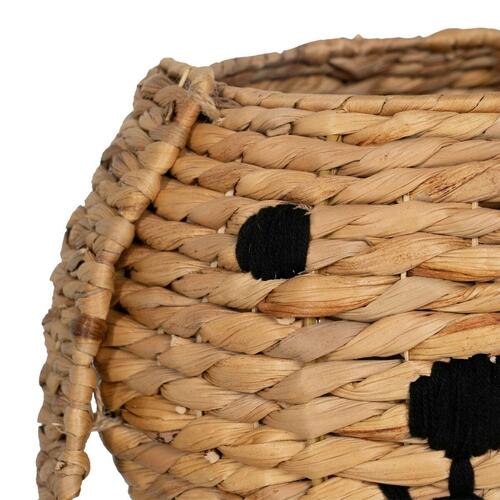 Kurv Hund Sort Beige Naturlig fiber 27 x 27 x 19 cm