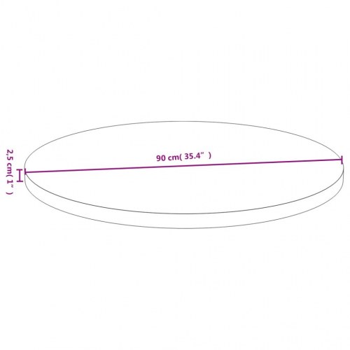 Bordplade Ø90x2,5 cm bambus