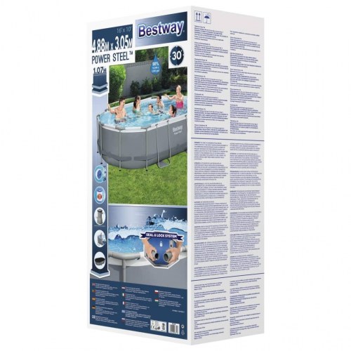 Bestway Power Steel swimmingpoolsæt 488x305x107 cm oval