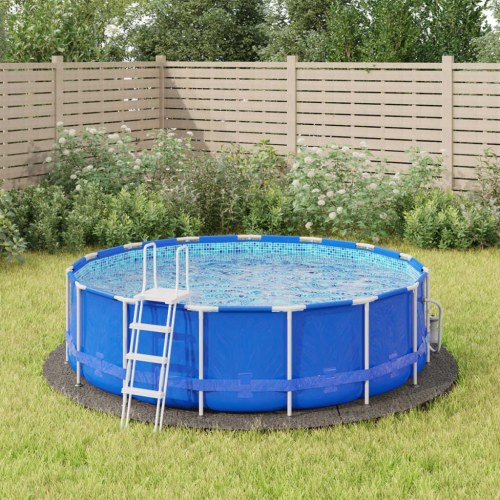 Poolunderlag Ø366 cm polyester-geotekstil lysegrå