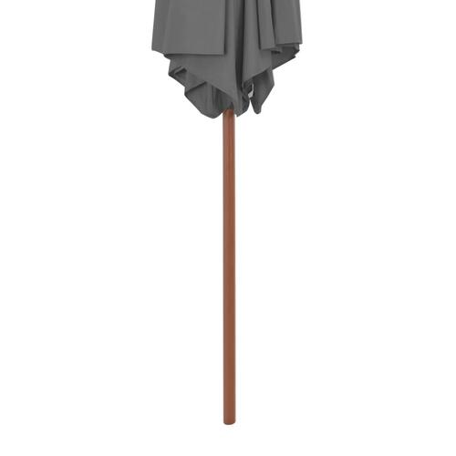 Parasol 270 cm træstang antracitgrå