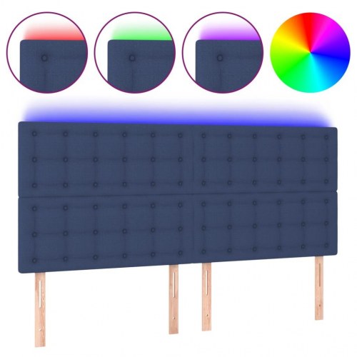 Sengegavl med LED-lys 180 x 5 x 118/128 cm - blå