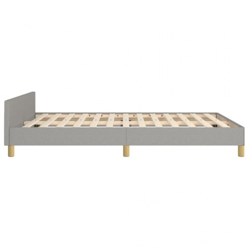 Sengeramme med gavl 140x200 cm - stof, lysegrå
