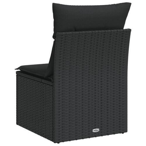 Havestol med hynder uden armlæn polyrattan sort