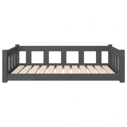 Hundeseng 105,5x75,5x28 cm massivt fyrretræ grå