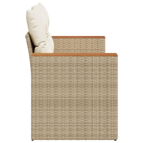 2-personers havesofa i polyrattan med opbevaring - beige, inkl. hynder