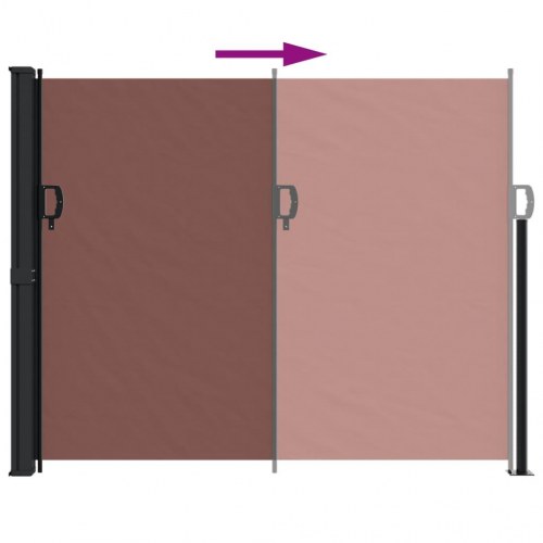 Sidemarkise 160 × 500 cm - sammenrullelig, brun