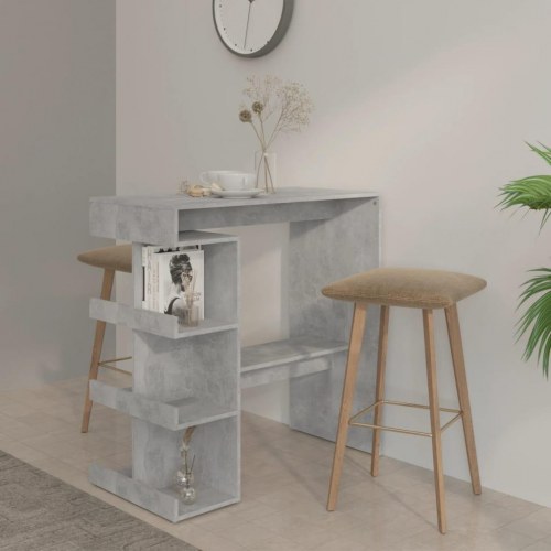 Barbord m. stativ 100x50x101,5 cm konstrueret træ betongrå