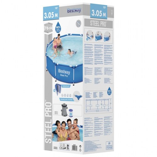 Bestway Steel Pro swimmingpool 305 × 76 cm med filterpumpe