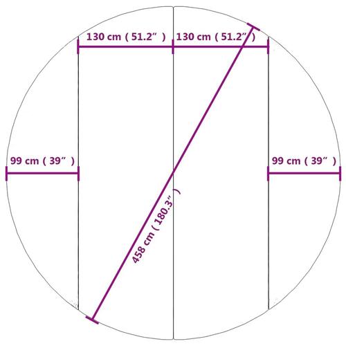 Poolunderlag Ø458 cm polyester-geotekstil lysegrå