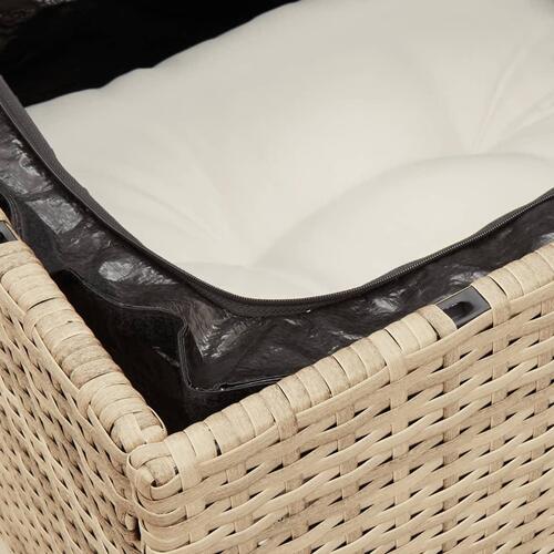 2-personers havesofa med hynder polyrattan beige