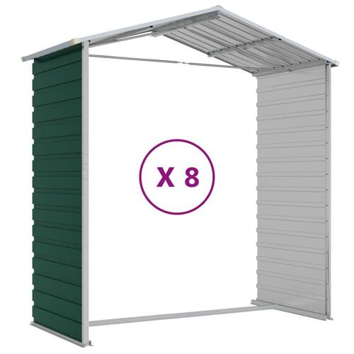 Haveskur 191x725x198 cm galvaniseret stål grøn