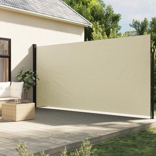 Sidemarkise 200x500 cm sammenrullelig cremefarvet