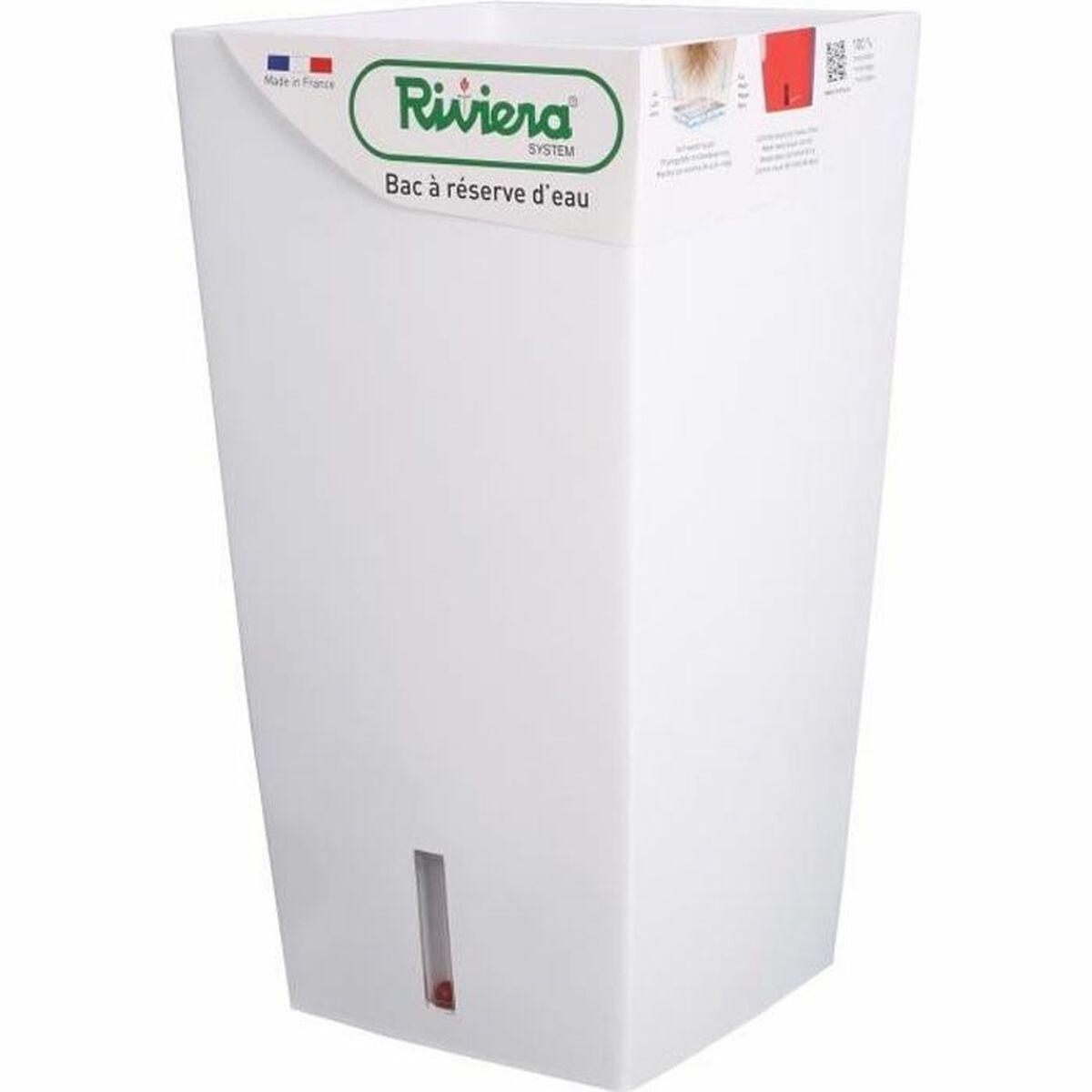 Urtepotte med vandreservoir Riviera - hvid 28 × 28 × 52 cm