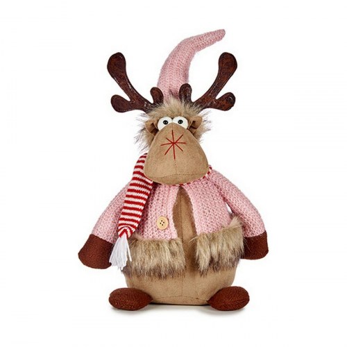 Krist+ julerensdyr - brun/pink juledekoration 15 × 43 × 19 cm