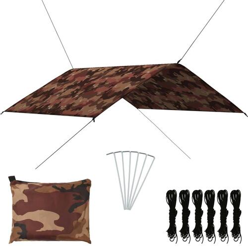 Udendørs presenning 4x4 m camouflagefarvet