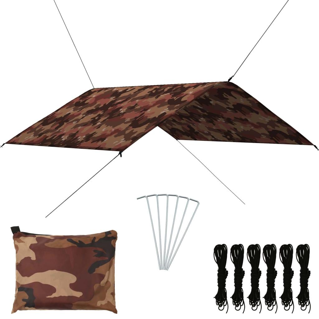 Udendørs presenning 4x4 m camouflagefarvet
