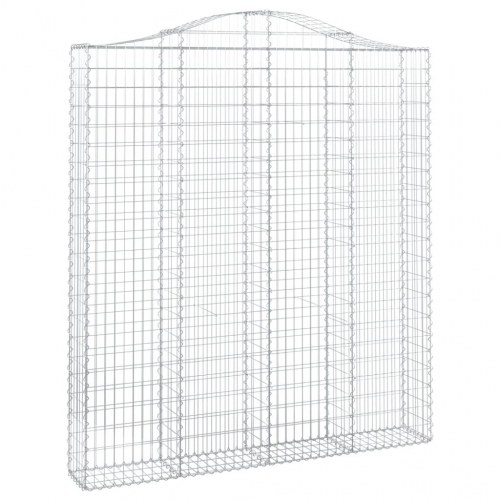 Buede gabionkurve 3 stk. - 200×30×220/240 cm i galvaniseret jern
