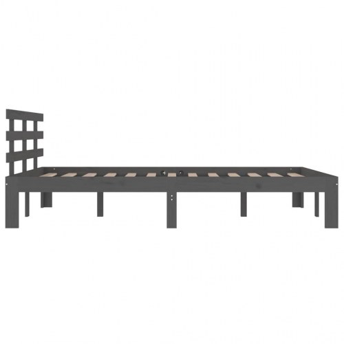 Sengeramme 150×200 cm king size i massivt fyrretræ - grå
