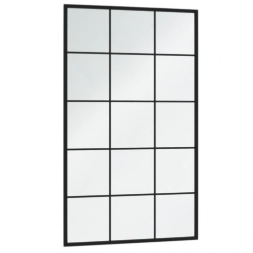 Vægspejl 4 stk. 100×60 cm - metal, sort gitterdesign