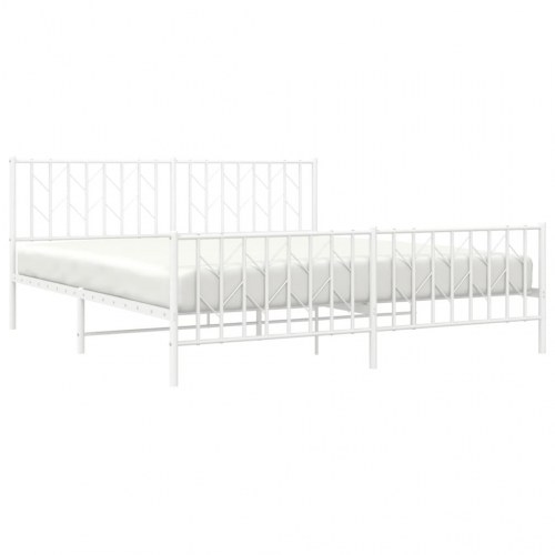 Sengeramme med sengegavl og fodgærde 183 x 213 cm - hvid