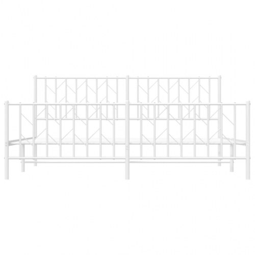 Sengeramme med sengegavl og fodgærde 183 x 213 cm - hvid