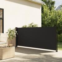 Sammenrullelig sidemarkise 140x600 cm sort