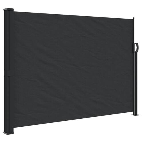 Sammenrullelig sidemarkise 140x600 cm sort