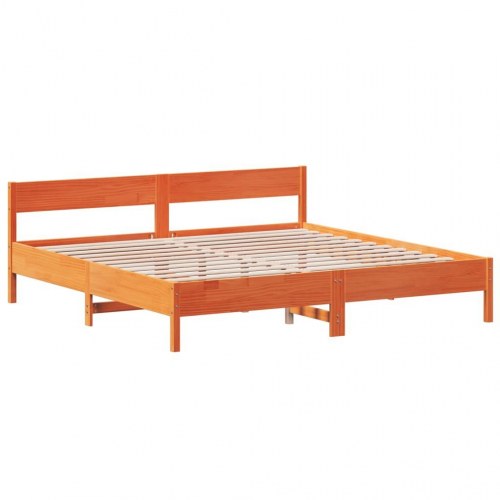 Sengeramme 200x200 cm i massivt fyrretræ - gyldenbrun
