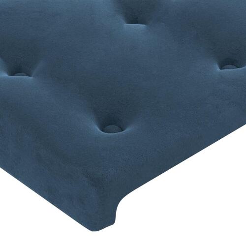 Sengegavl med LED-lys 80x5x118/128 cm fløjl mørkeblå