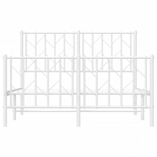 Sengeramme med sengegavl og fodgærde 120 x 200 cm - hvid