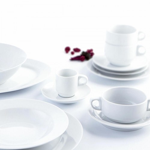 Basic Kaffe underkop, keramik, hvid 12,5 cm - 12 stk.