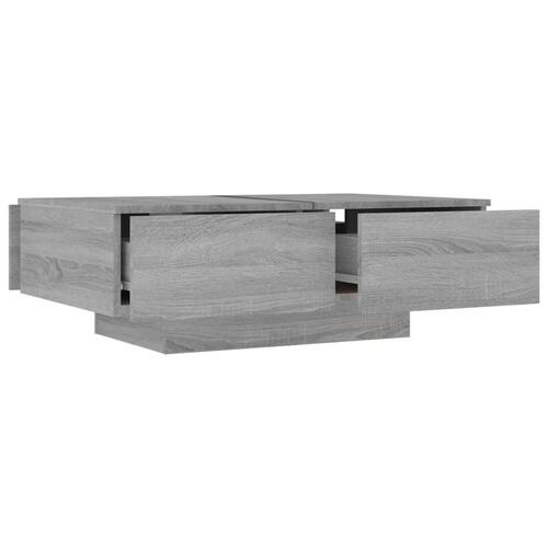 Sofabord 90x60x31 cm konstrueret træ grå sonoma-eg
