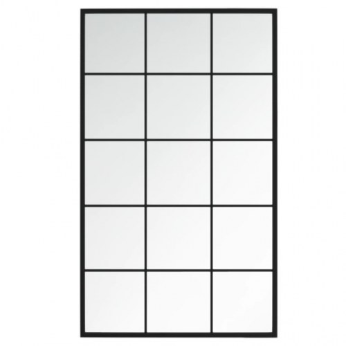 Vægspejl med metalramme - 6 stk. 100 × 60 cm, sort