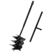 Jordbor med håndtag 250 mm stål sort