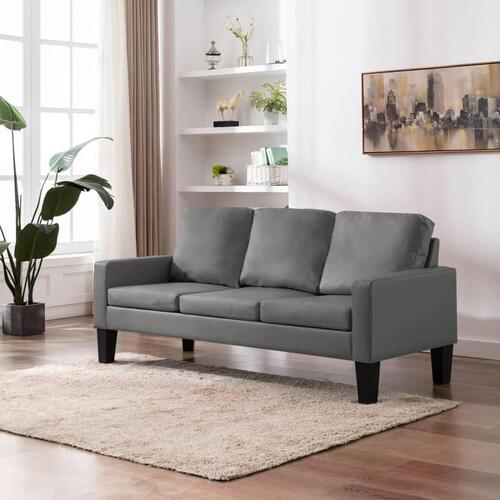3-personers sofa kunstlæder grå