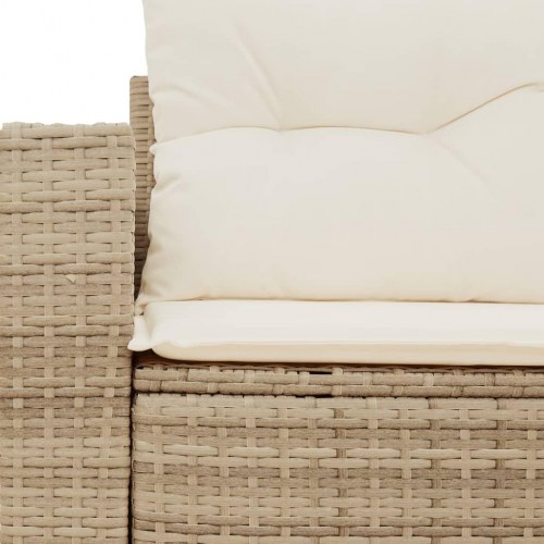 2-personers havesofa med hynder i polyrattan - beige
