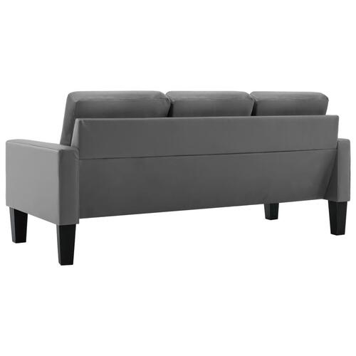 3-personers sofa kunstlæder grå