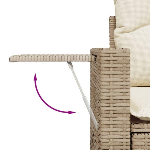 2-personers havesofa med hynder i polyrattan - beige