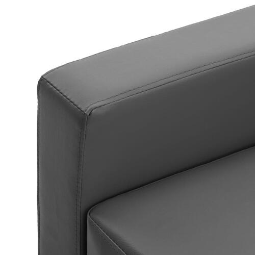 3-personers sofa kunstlæder grå