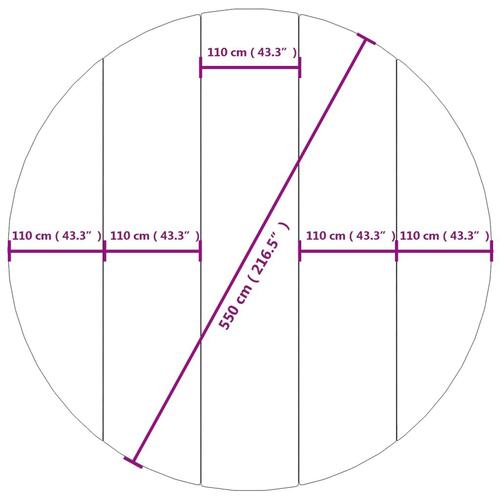Poolunderlag Ø550 cm polyester-geotekstil lysegrå
