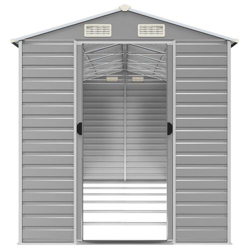 Haveskur 191x555x198 cm galvaniseret stål lysegrå