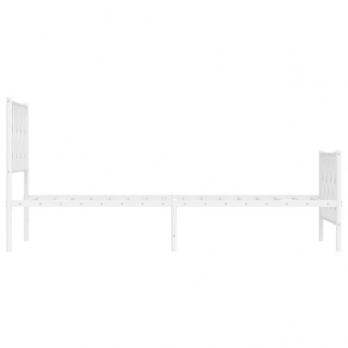Sengeramme med gavl og fodgærde 100×190 cm - metal, hvid