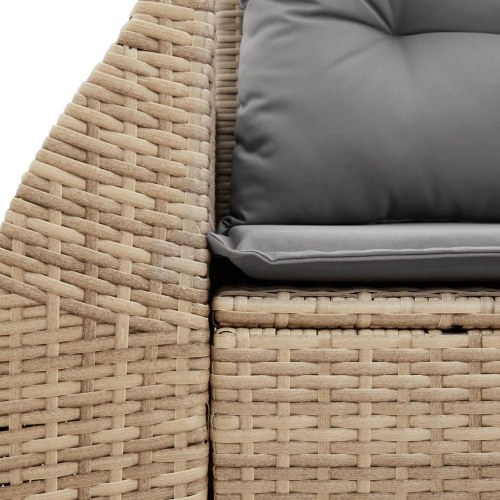 2-personers havesofa i polyrattan med hynder - beige/lysegrå