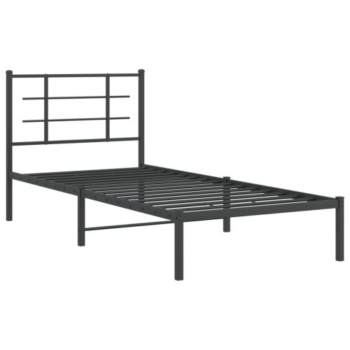 Sengeramme med sengegavl 90 x 190 cm - sort