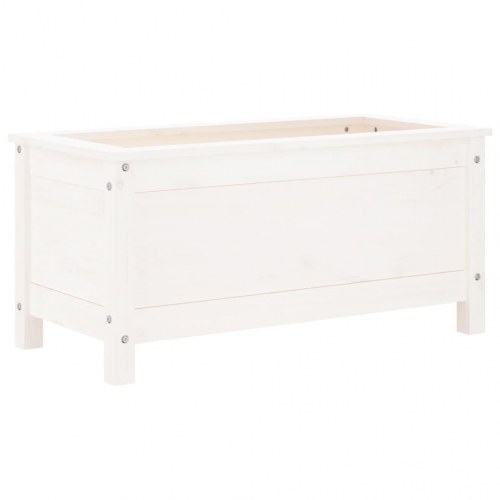 Plantekasse 82,5x40x39 cm massivt fyrretræ hvid