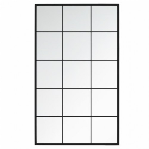 Vægspejl 2 stk. - 100 × 60 cm, metal, sort