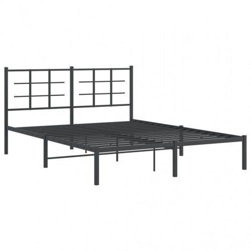 Sengeramme med sengegavl 160 x 200 cm - sort